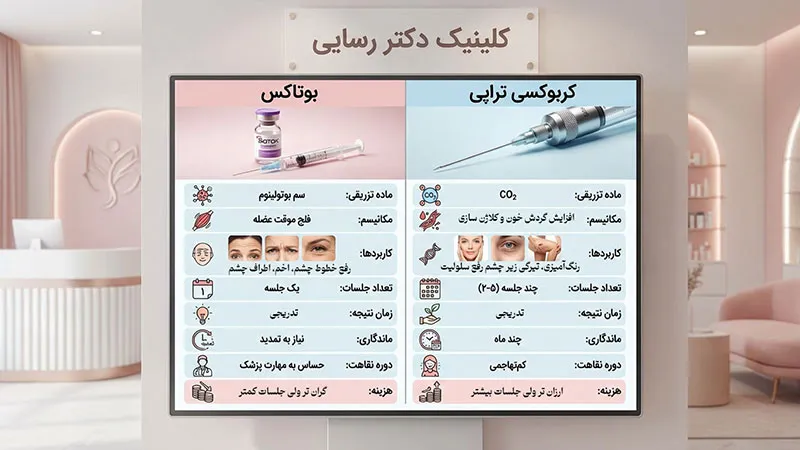 تفاوت کربوکسی تراپی و بوتاکس